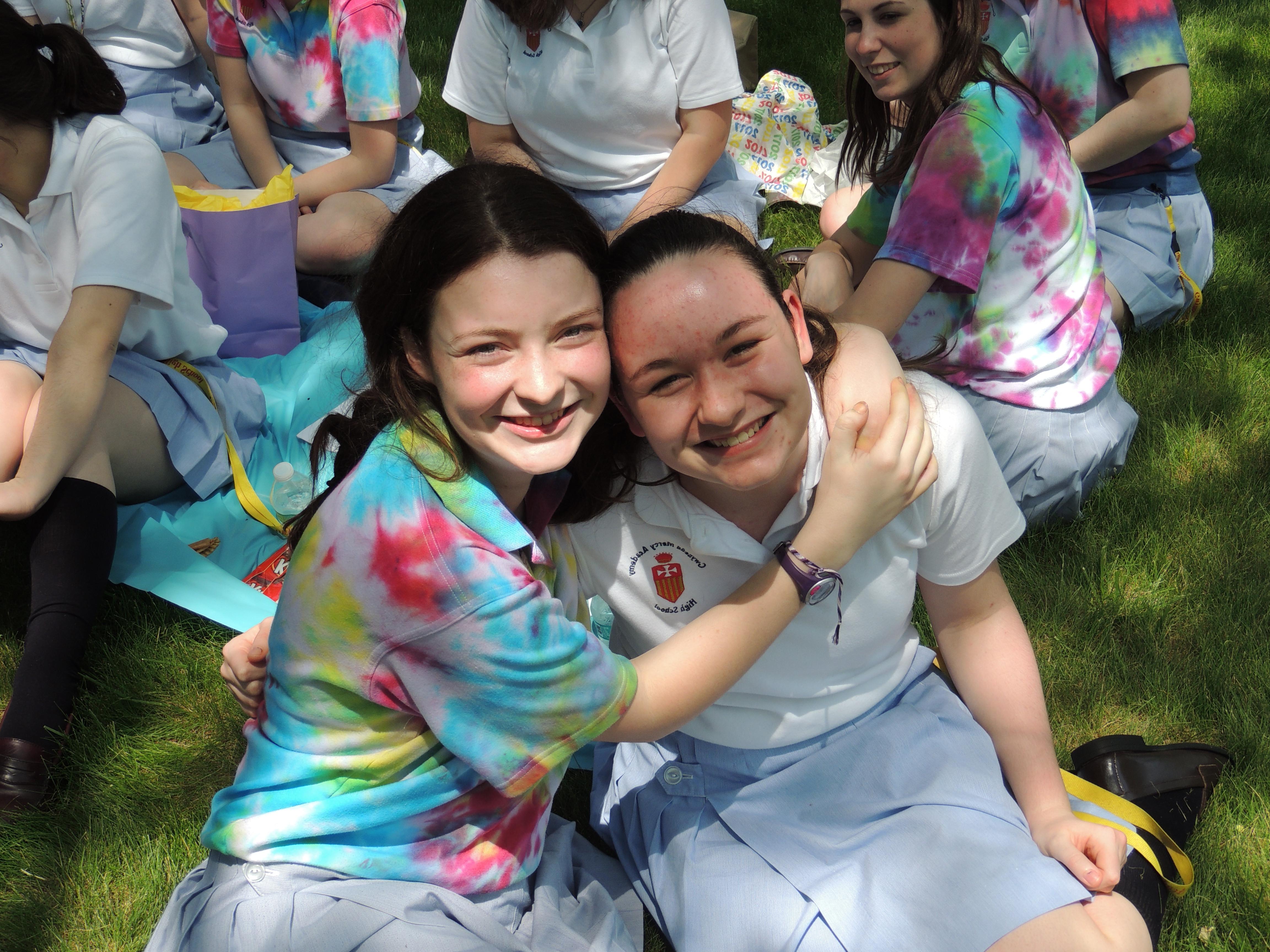 girls smiling at senior appreciation day